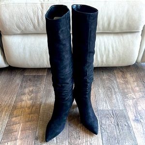 NWT Marc Fisher Paige Black Suede Over The Knee Boots Size 7.5